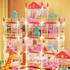 Building Big Villas Villa Princess Castle with LED Light Castle Princess Toys New House DIY Kit