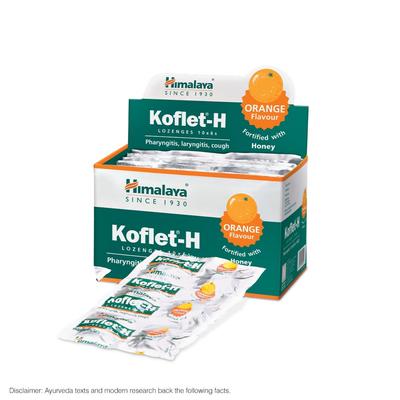 Koflet H Lozenges Orange Flavor Soothing Herbal Throat Freshness Drops 10 Strips X 6 PCS +1 BOX Pack Daily Use