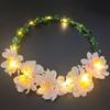 Luminous Flower Crowns Simulation Rose Flower Glowing Wreath Vintage Wreath Headband  For Bride