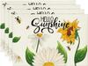 Wood Sunflower Bees Summer Placemats Linen Seasonal Spring Holiday Table Mats for Party Kitchen Dining Decoration