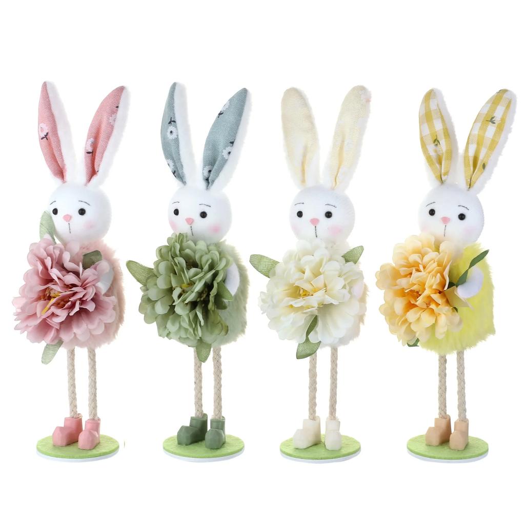 2pcs Easter Spring Birds Decor Floral Arrangement, Easter Bunny Ornament, Tiered Tray Decorations, Tabletop Decor
