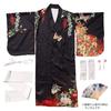 Cosplay Halloween Kimono Set Black Peony Black [Clear Stone] Women's Women's