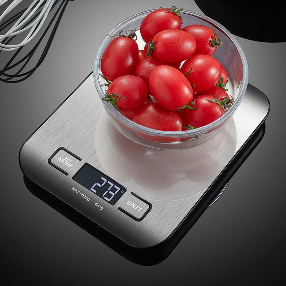 Digital Kitchen Scale LCD Display 10Kg/1g Electronic Weights Scales USB Charging Food Weighing Scale for Kitchen Cooking Baking