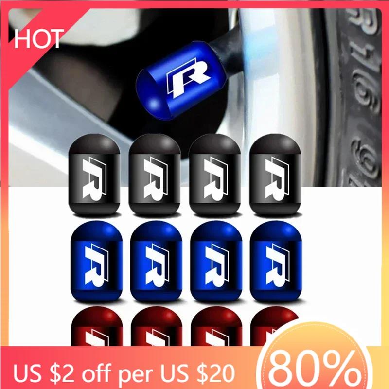 Golf 3 4 MK3 MK4 2026 Hot For VW VOLKSWAGEN 4pcs Car Wheel Rims Tire Valve Caps Cover for Volkswagen Rline R Line Tiguan Polo Go