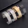 Silver Gold Black Stainless Steel Watch Strap Folding Safety Clasp Metal Watchband 18mm 20mm 22mm Universal Bracelets for Seiko