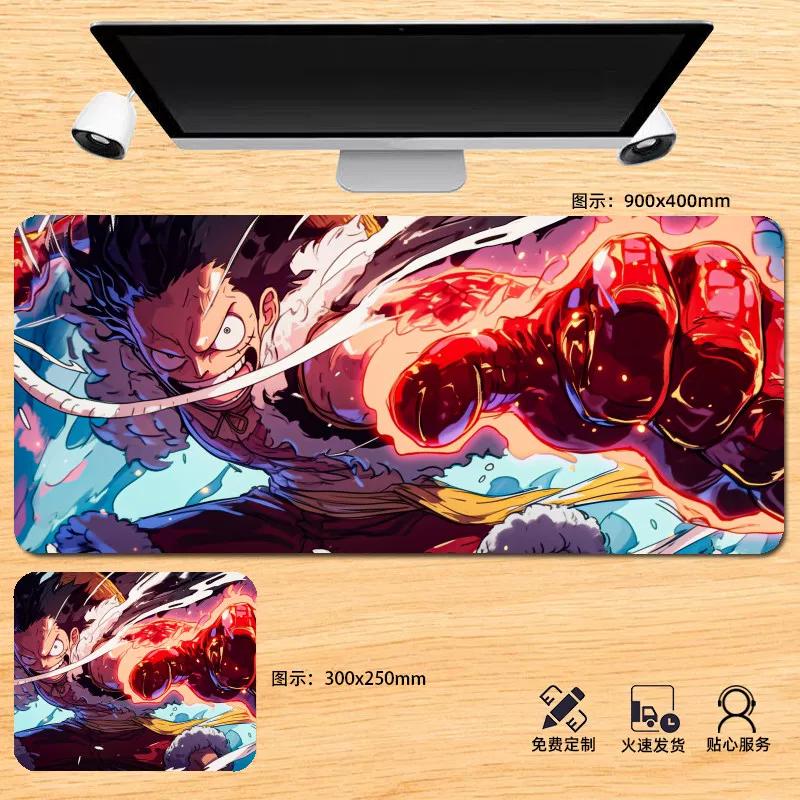 Japanese Anime ONE PIECE Leather Mouse Pad Oversized Boys Animation E-sports Game Keyboard Pad Monkey D. Luffy Computer Desk Pad Non-slip Mouse Pad