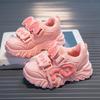Girls Spring Autumn Breathable Mesh Dad Shoes Soft Sole Leather Casual Sneakers For Kids Comfortable Walking Trainers