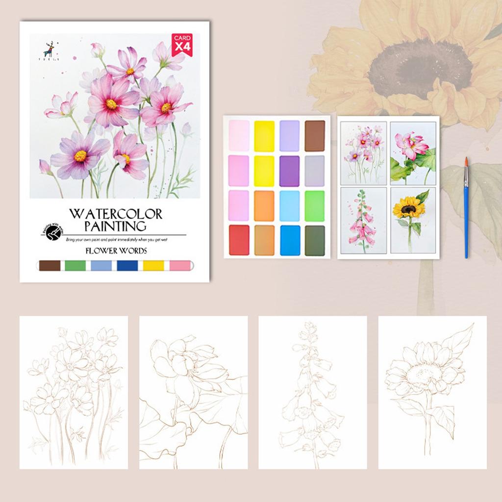 Set de pictură în acuarelă, cadou jucărie pentru aniversare, activitate de călătorie, pentru adolescenți și adulți începători