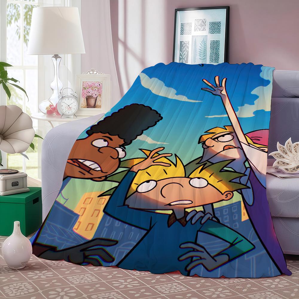 

Cartoon H-Hey A-Arnold Comedy Funny Blanket Warm And Soft Suitable For Bedroom Living Room Sofa Bed Office Travel Camping 75cmx90cm