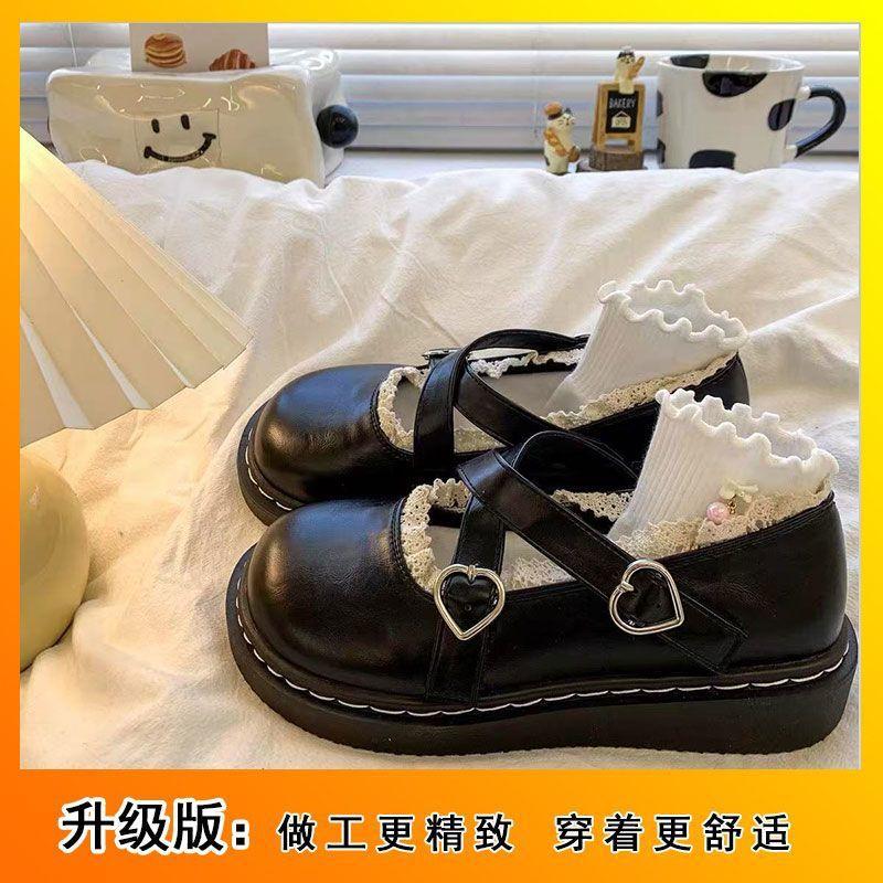 

2025 winter new round head platform lo British style small leather shoes women s retro Mary Jane Japanese jk versatile single shoes 35