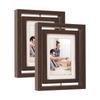 7-Inch Double-Sided Rotating Wooden Photo Frame Stand Creative Handmade Pet Cat Dog Hand And Foot Print Commemorative Gift