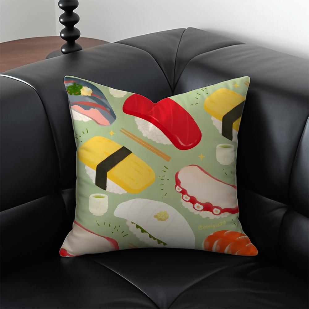 Ssushi Cushion Cover Pillow Case Antidustmite Invisible zipper silky plush cushion