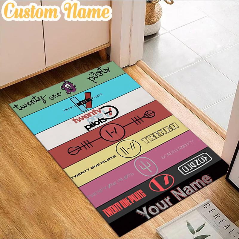 Custom Name Twenty One Pilots Music Evolution Rug, Office Rug, Chair Rug, Carpet for Living Rooms, Doormat Game Rug Home Decor Christmas Gifts