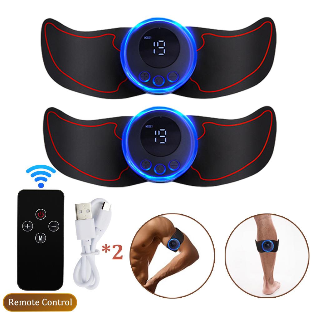 Electric Muscle Stimulator EMS Abdominal Fitness Stickers Rechargeable Body Slim Massager Wireless LCD Display Buttocks Trainer
