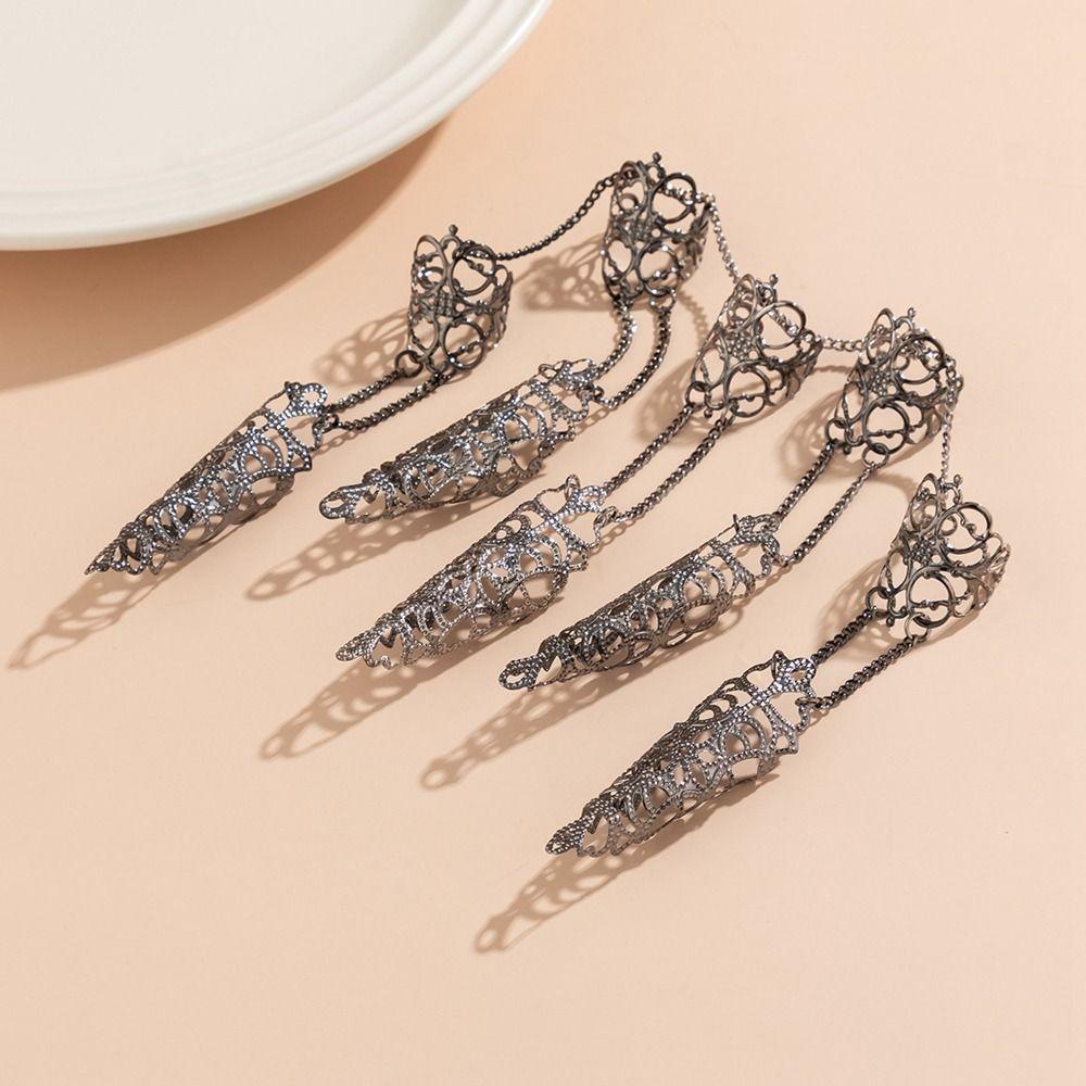 Punk Gothic Fingerarmband Eisen Punk Nagelringe Neue Finger Handgelenkkette Armbänder Cosplay