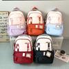 Summer new Korean version ins college style contrasting color schoolbag high value primary school students grades 3-6 multi-compartment backpack