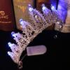 Coroană tiară de mireasă Accesorii de nuntă luminoase de lux realizate manual Accesorii de nuntă lanternă coreeană