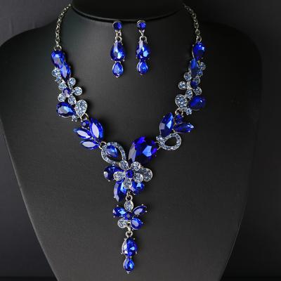 Produkt Ohrringe Set Kette 2-teilig Kristallglas Legierung Kleid Zubehör Damen Halskette