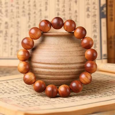 Taihang Gealterte Felskiefer 2.0 Mala Armband: 108 Rotes Öl Horizontale Maserung Buddhistische Perlen