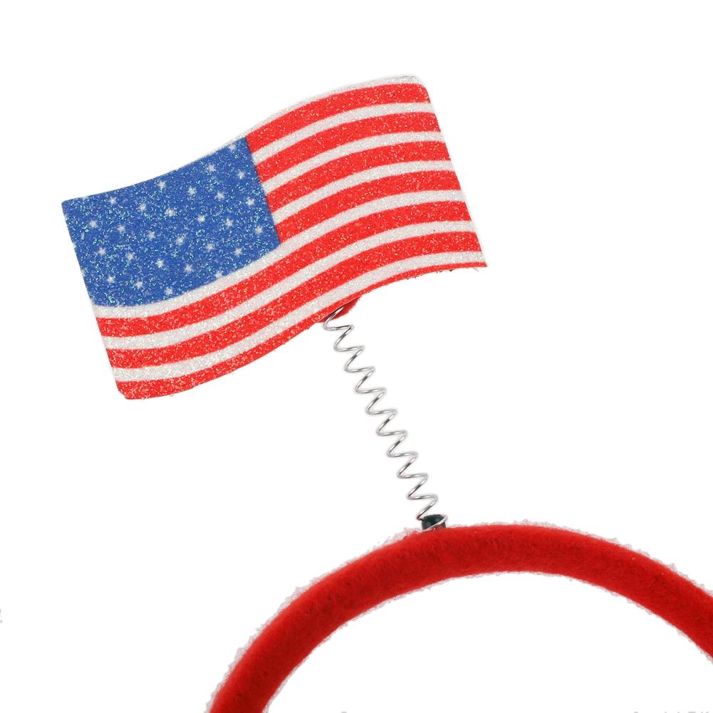 USA Flag Spring Headband 4th of July Independence Day Head Band Star Spangled Banner Festival Hair Accessory for Patriotic Party