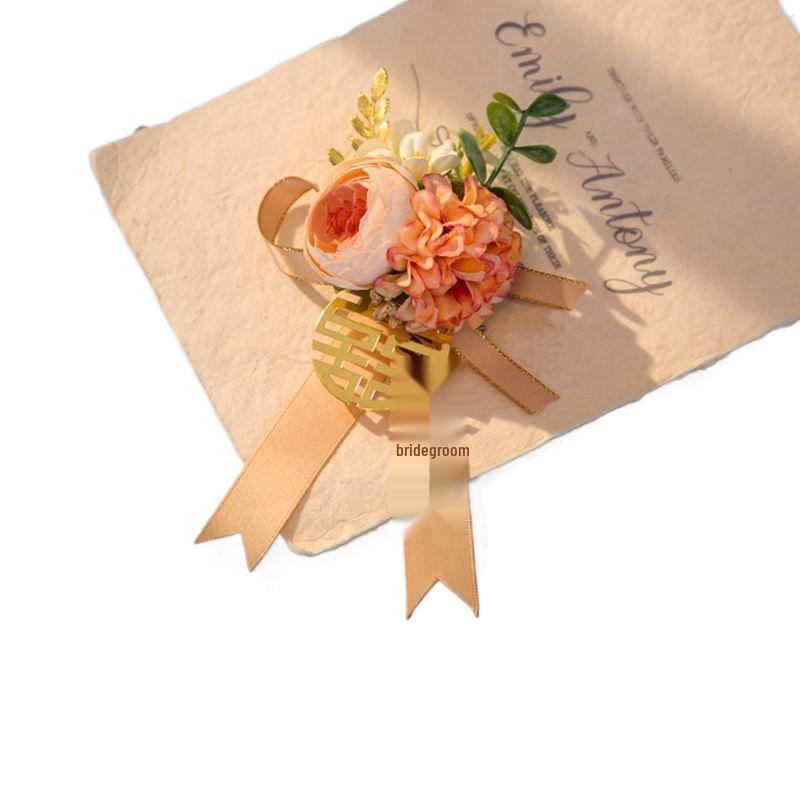 Vintage Forest Style Wedding Corsage & Boutonniere Set: Bride, Groom, Bridesmaid Pearl Wrist Corsage