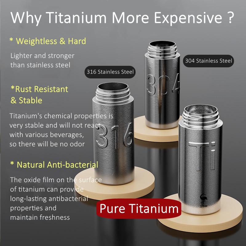 99.981% Pure Titanium LFGB Certificated Thermos 200ml Ultra Mini Water Bottle Gift Giving Weightless Coffee Cup for Lady Girls