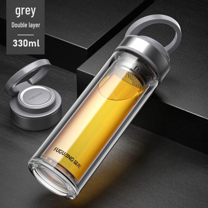 FUGUANG Portable Double-Wall Glass Tea Infuser Bottle