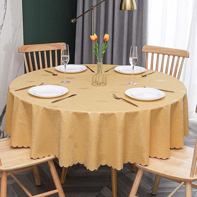 Table Cloth Round Pu Waterproof Antifouling Oil -Proof Wedding Tablecloth For Table Print With Lace Table Cover For Dining Table