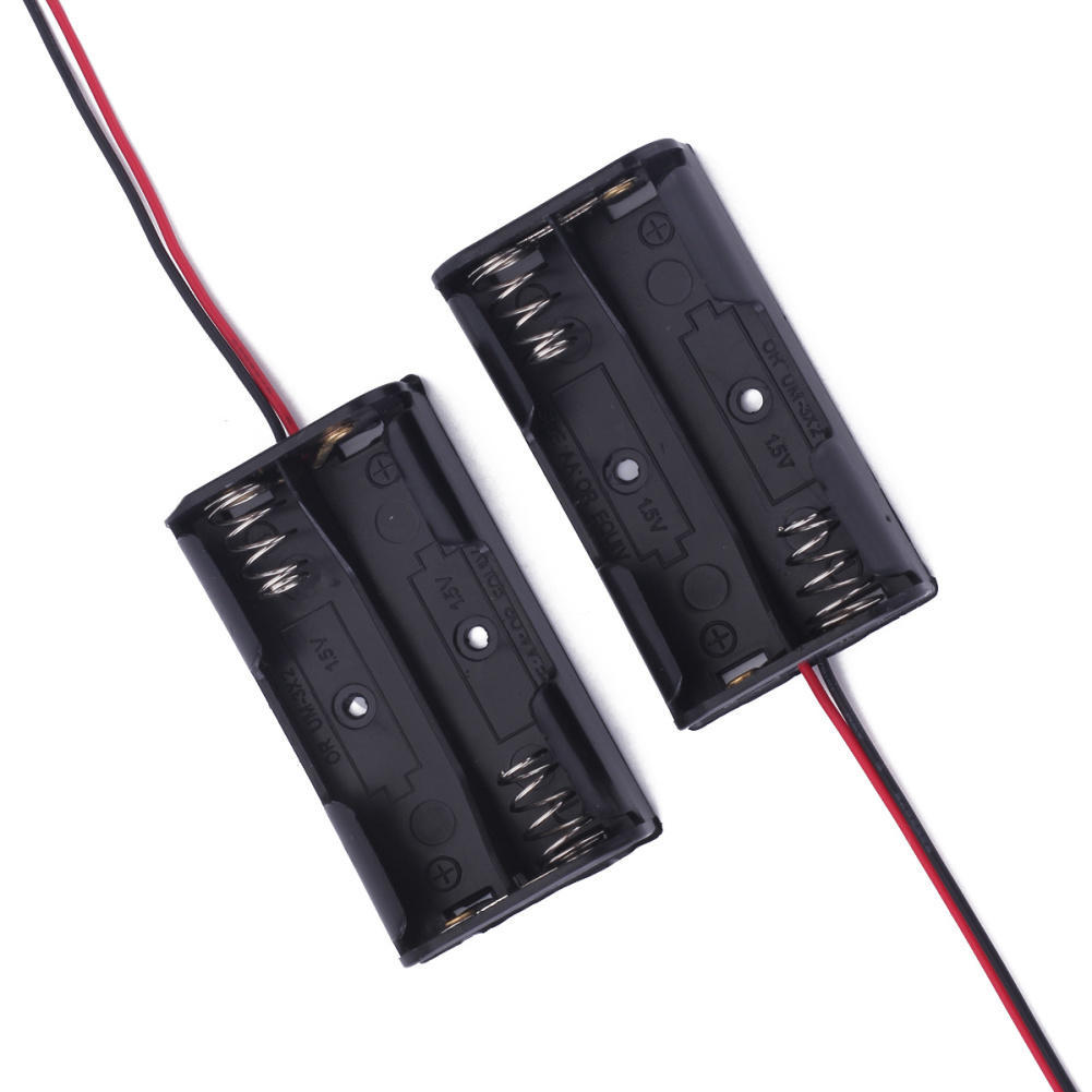 Buy 10 Pcs 3V Plastic Holder Case Storage Box Black for 2 X 1.5V AA