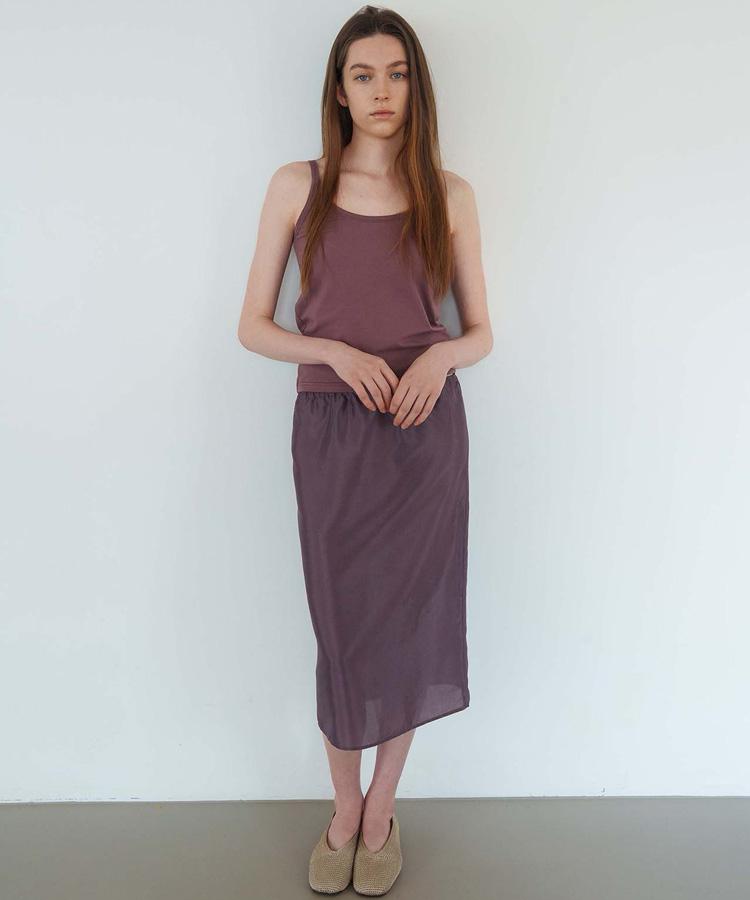Seuleoum Nuance Sheer Skirt_Muted Plum