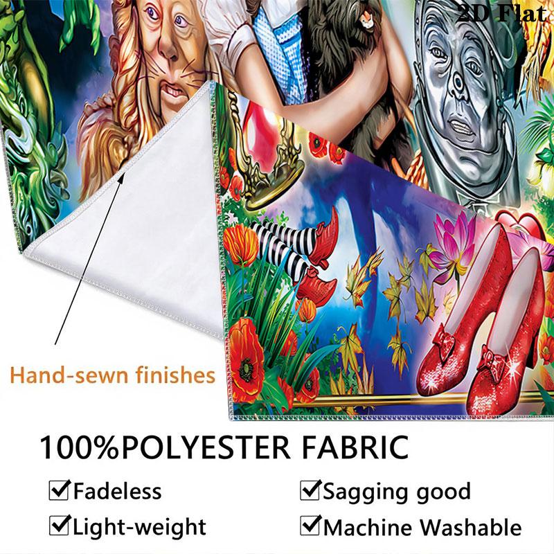 The Wizard Oz Wall Tapestry Aesthetic Wall Hanging Printed Fabric Blanket Decorative Tapestries For Bedroom Living Room Home Decor