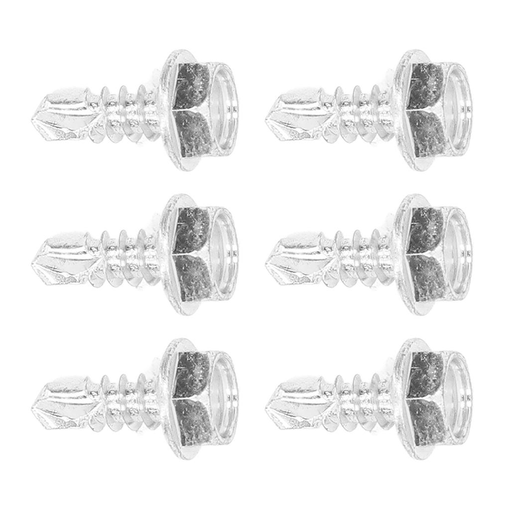 250PCS Self Drilling Screw Carbon Steel White Zinc Drill Screw M4.8x13mm for Metal Wood Plastic Hex Washer Head