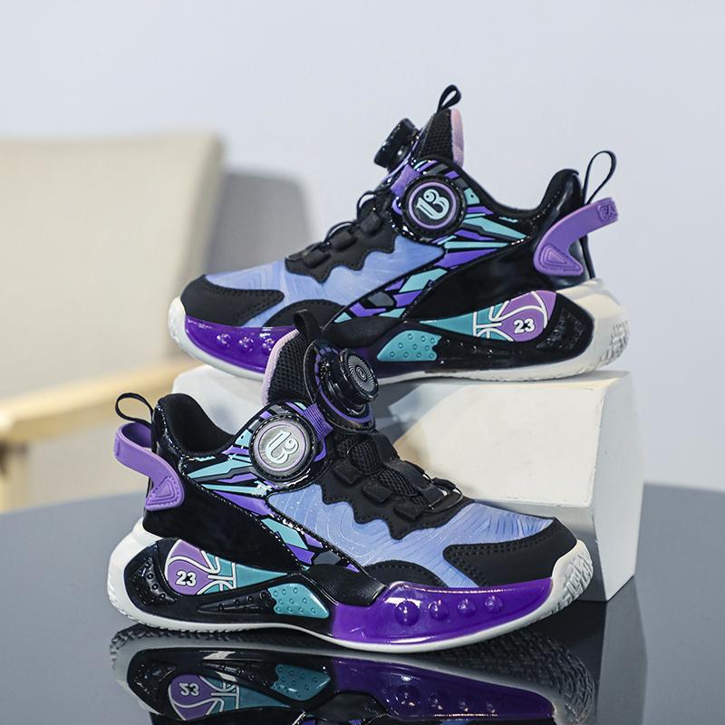 32-41 Kinder Modische Leichte Atmungsaktive Drehknopf Basketballschuhe Sportschuhe Laufschuhe für Mädchen