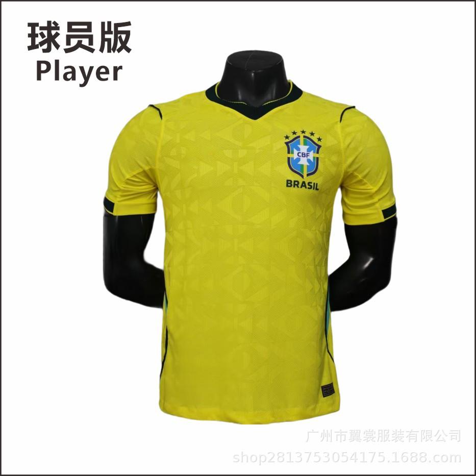 Correct Version 2026 US, Canada and Mexico World Cup Brazil Home and Away Players' Version Jersey 10 Vinicius Single Top