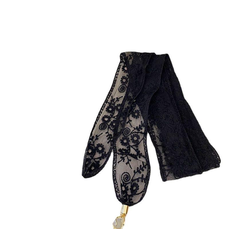 French pendant lace braided headband, green headband, hair tie, hollowed out delicate flowers