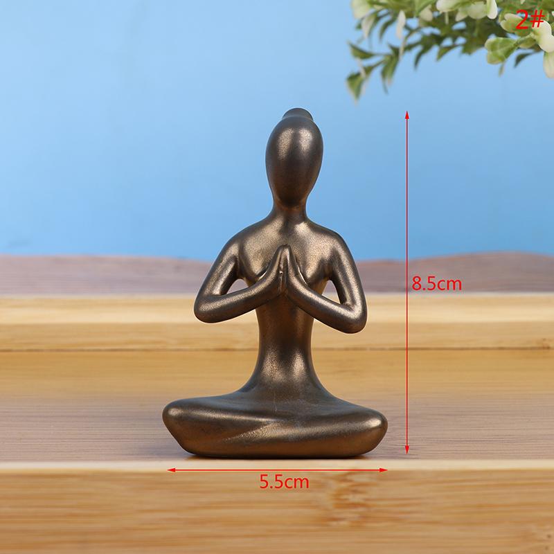 1pc Creative Meditation Yoga Pose Statue Figurine Ornaments Yoga Figure Decor Ornament Home Studio Decor
