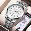 Men's Watch Waterproof Double Calendar Luminous Tide Quartz Watch Middle-aged and Elderly Business Tiktok Simple Wrist Watches