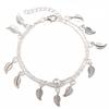 Double Layer Leaves Charm Anklet Foot Chain Summer Women Sandal Ankle Bracelet