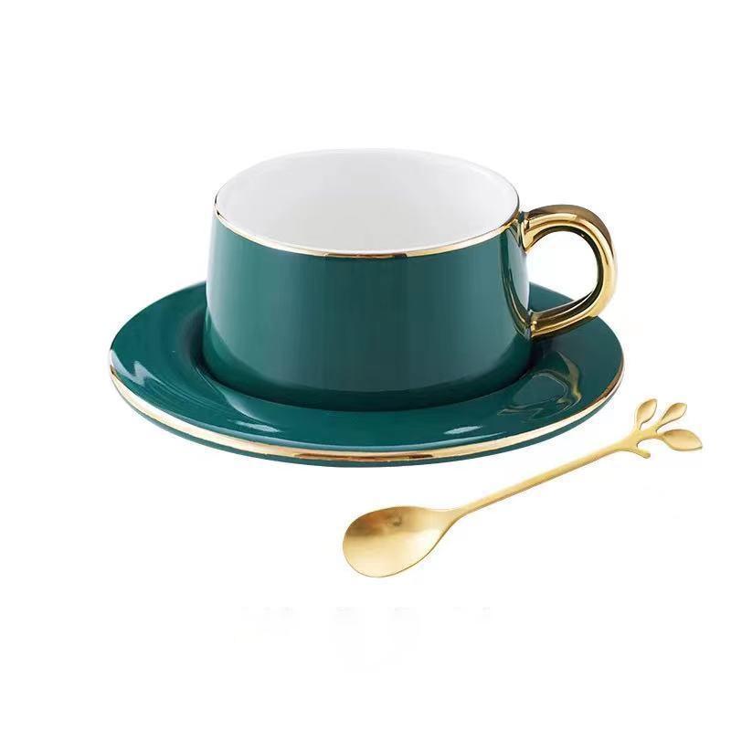 Blau Kaffeebecher-Set mit Teller und Löffel Tasse und Untertasse Blau Kaffeebecher-Set mit Teller und Löffel Tasse und Untertasse