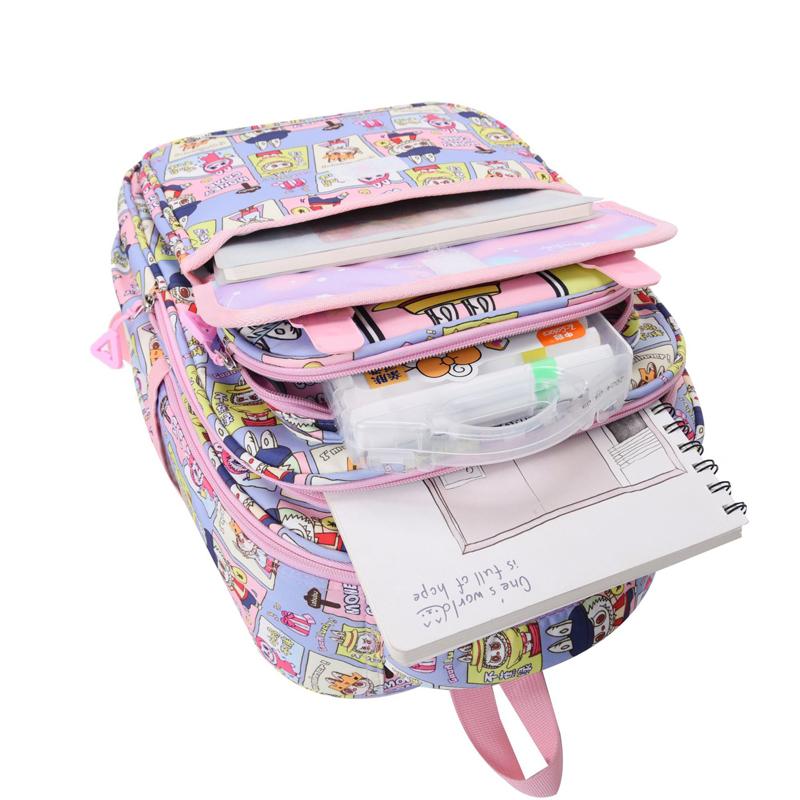 SCIONE New Cute Children's Backpack Cartoon Printed LABUBU Children's Lightweight Waterproof and Wear-resistant Backpack