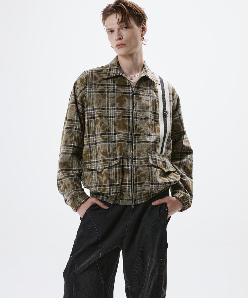 Rssc Dyed Check Zipup Jacket - Khaki