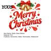Christmas Party Decorations Merry Static Glass Sticker, Window Decals with Bell PVC Clings Elements, Removable for Home Store Holiday Festive Mirror