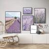 Purple Lavender Flower Scenery Picture Canvas Painting Wall Art Modern Grass Plant Poster and Print for Home Interior Room Decor