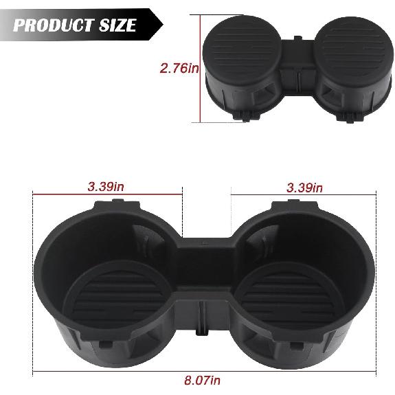 TQPONLY Front Seat Dual Cup Holder Rubber Ert Fitment 2016- Ford F150 F250 F350 F450 F550 Super Duty Truck Accessories