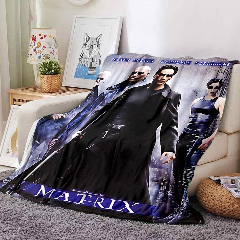 1pc Matrix Keanu Reeves Flannel Blanket Soft Warm Throw for Home, Office, Travel, All-Season Cozy Bedding GiftL1189 80cmx120cm(31inx47in)