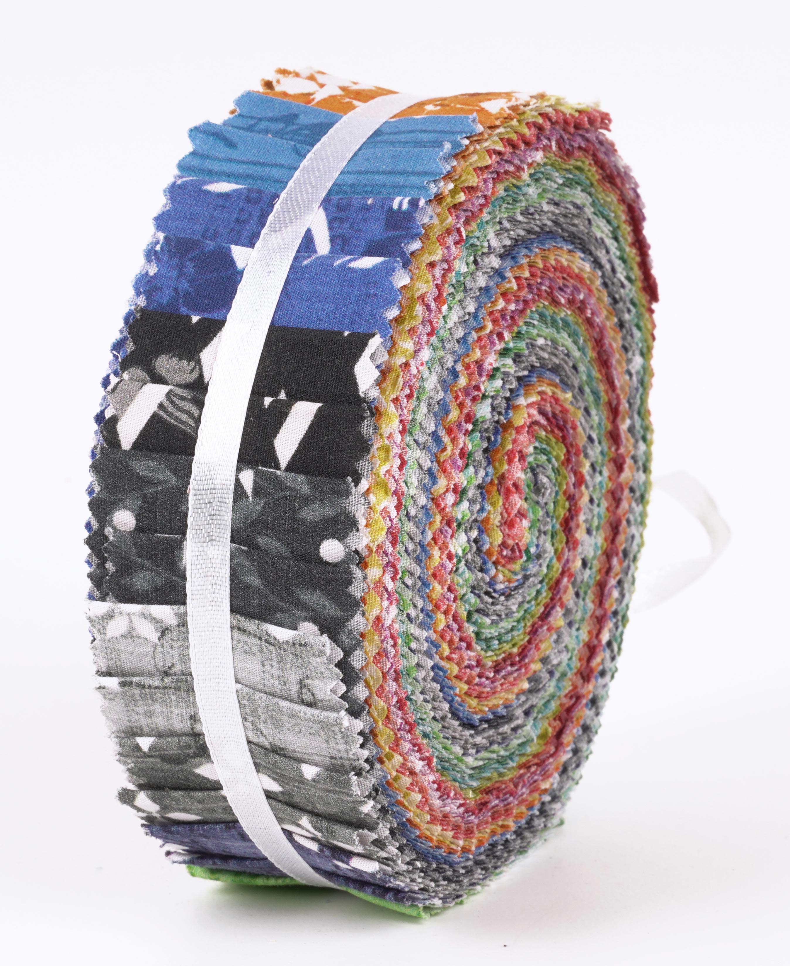 

Soimoi 40 шт. Геометричний і текстурний принт. Бавовняна попередньо нарізана тканина для стьобання ремісничих смужок 2,5x42 дюймів желейний рулон - 1.5x42inches різнокольоровий