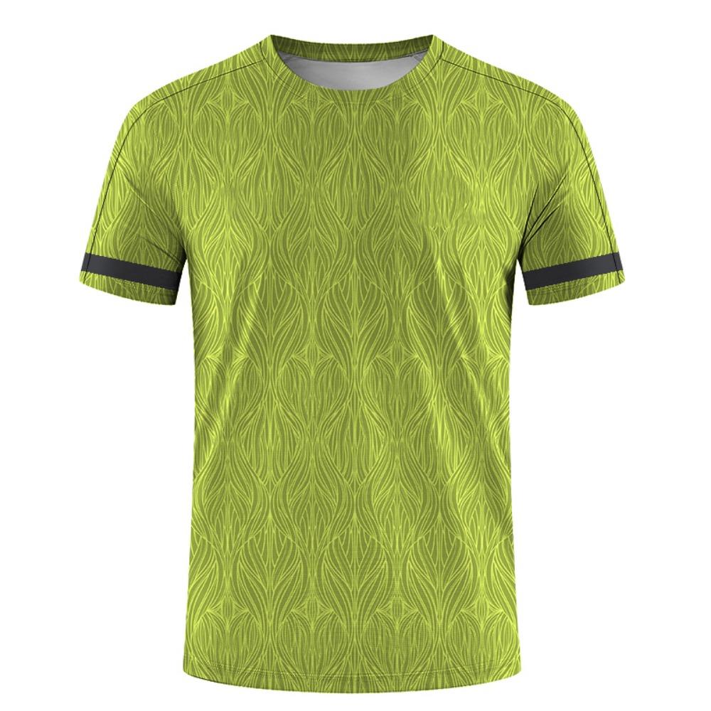 Men Gym Sportswear Summer Short Sleeve Badminton Running Training Fitness Breathable Casual Stylish Round Neck T-Shirts Tops