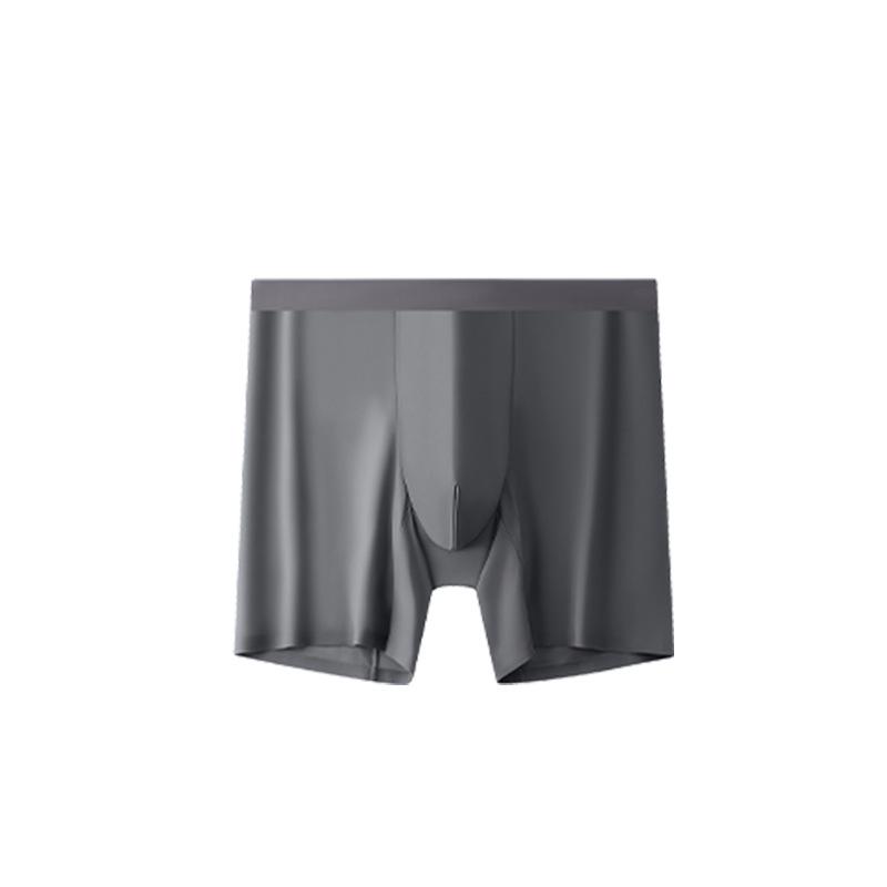 Men's Plus Size Seamless Ice Silk Boxer Briefs - Anti-Chafe, Antibacterial for Running & Fitness