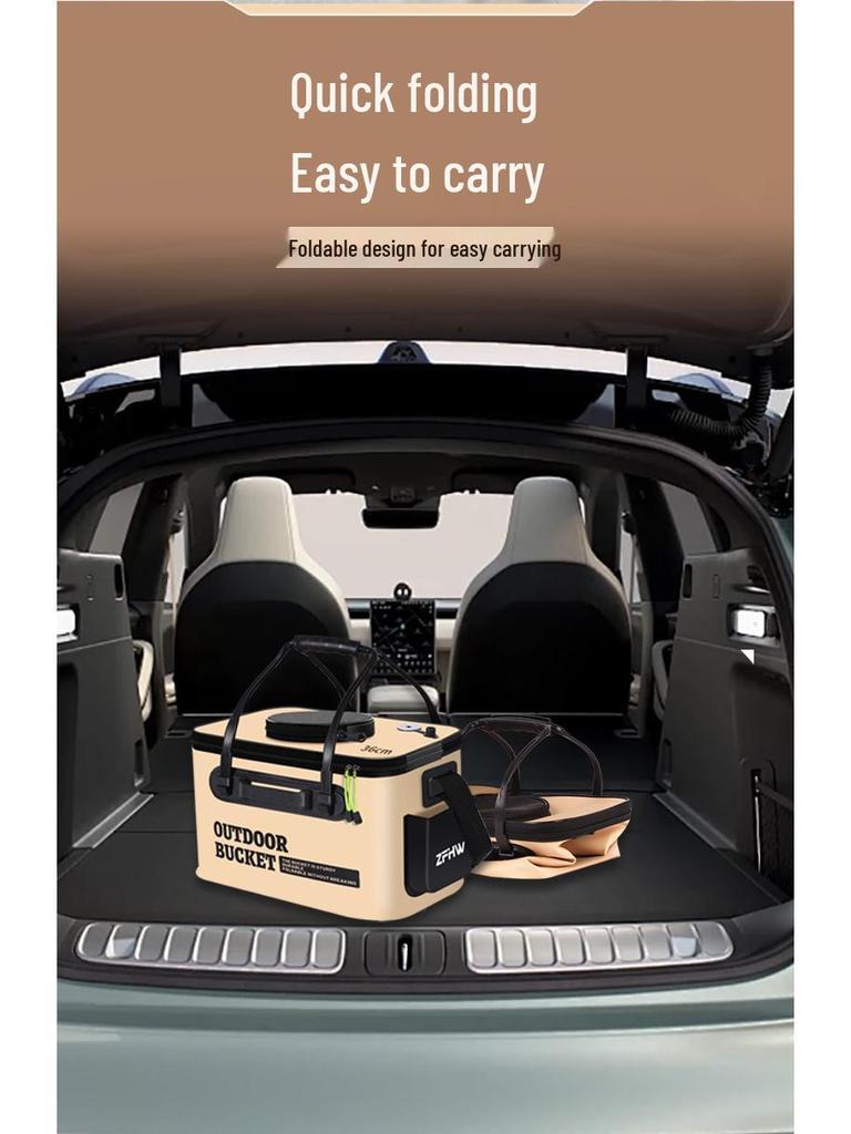 Foldable Live Fish Bucket - Portable Fishing Bag/Box for Wild Fishing