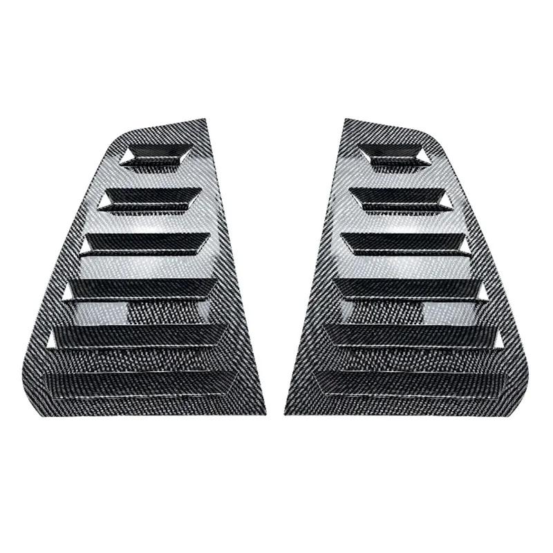 For VW Golf MK7 MK7.5 2013-2019  Car Rear Louver Window Side Shutter Cover Carbon Fiber Black  Trim Sticker Vent Scoop ABS